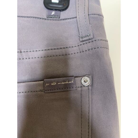 7 for all Mankind Womens 26 Jeans Malhia Kent Metallic Silver Coated Gray Slim - Picture 6 of 10